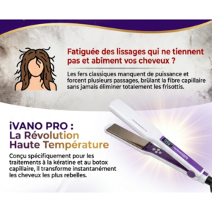 Lisseur Cheveux Professionnel Ivano Pro Titanium 990F 2 Design sans titre 79