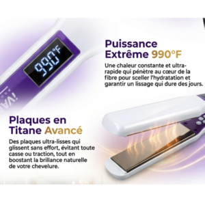 Lisseur Cheveux Professionnel Ivano Pro Titanium 990F 3 Design sans titre 80