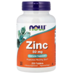 Zinc Now Foods 50 mg 250 comprimés original au Maroc