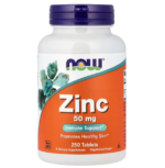 Zinc Now Foods 50 mg 250 comprimés original au Maroc